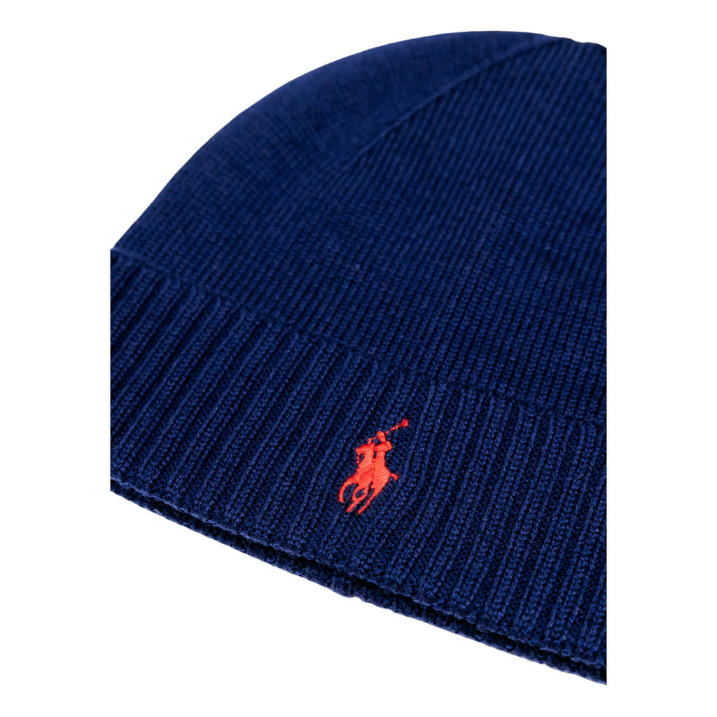 Ralph Lauren Cappello Donna in maglia di pura lana Merino colore blu navy - Modello 710886137002